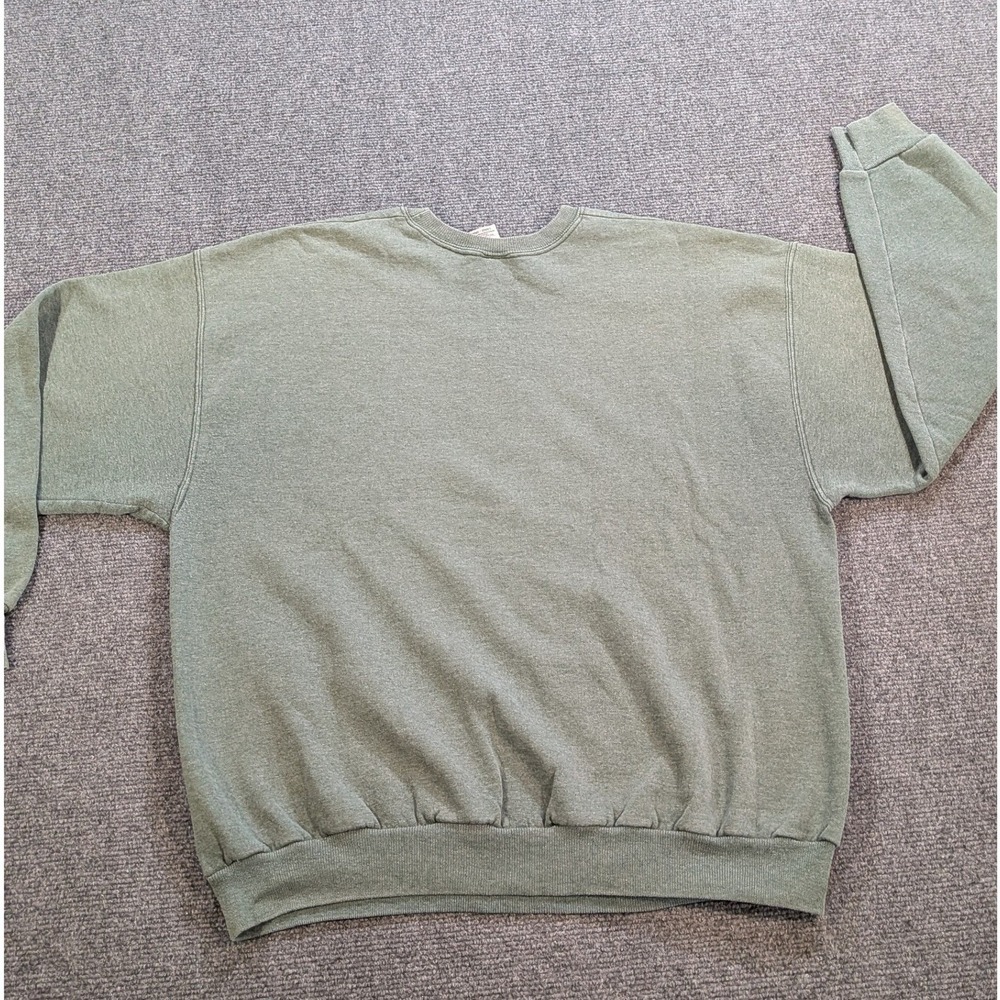 Hanes Crewneck Sweatshirt Mens Large Sage Green Vintage Pullover - Picture 2 of 5